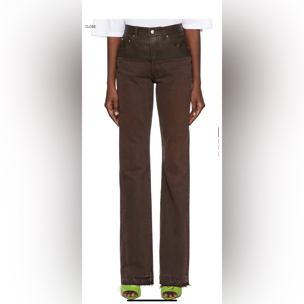 Brown Wide-Leg Amiri Jeans